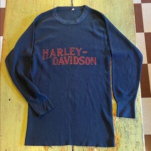 Harley-Davidson Blue Long Sleeve with Red Logo
